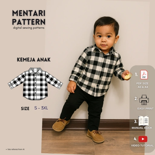 Image of Kemeja Anak | Digital Pattern
