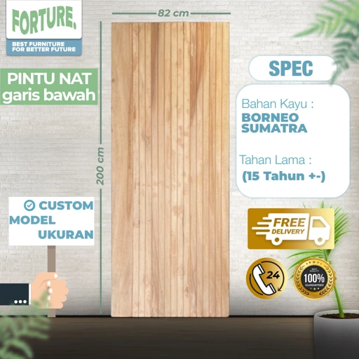 Image of Pintu Solid Nat Garis Bawah Solid Borneo
