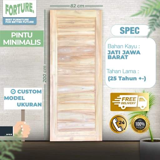 Image of Pintu Minimalis Kayu Solid Jati
