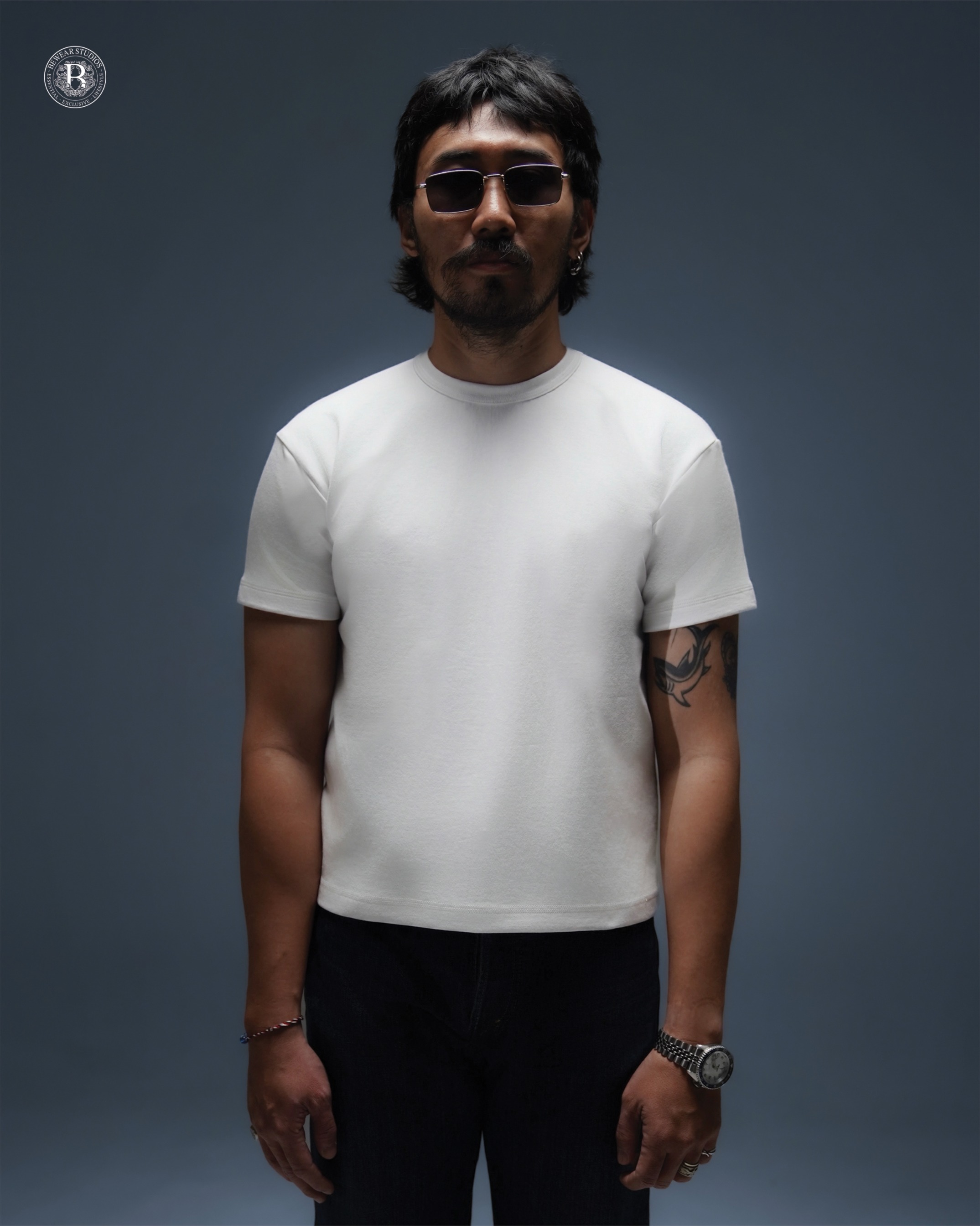 Bewear - Fitted Stretchy Tee Whitee V.2