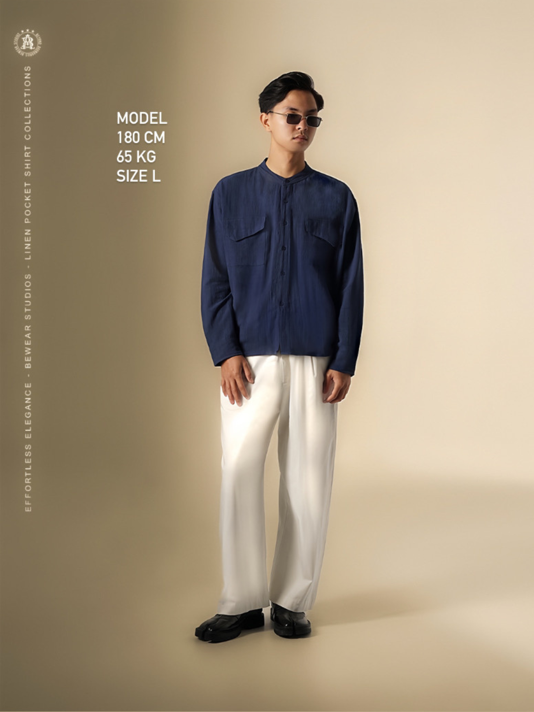 Bewear - Linen Pocket Shirt Deep Blue