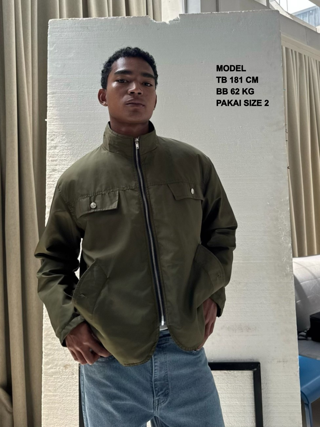 Bewear - Utility Zip Jacket Olive Green