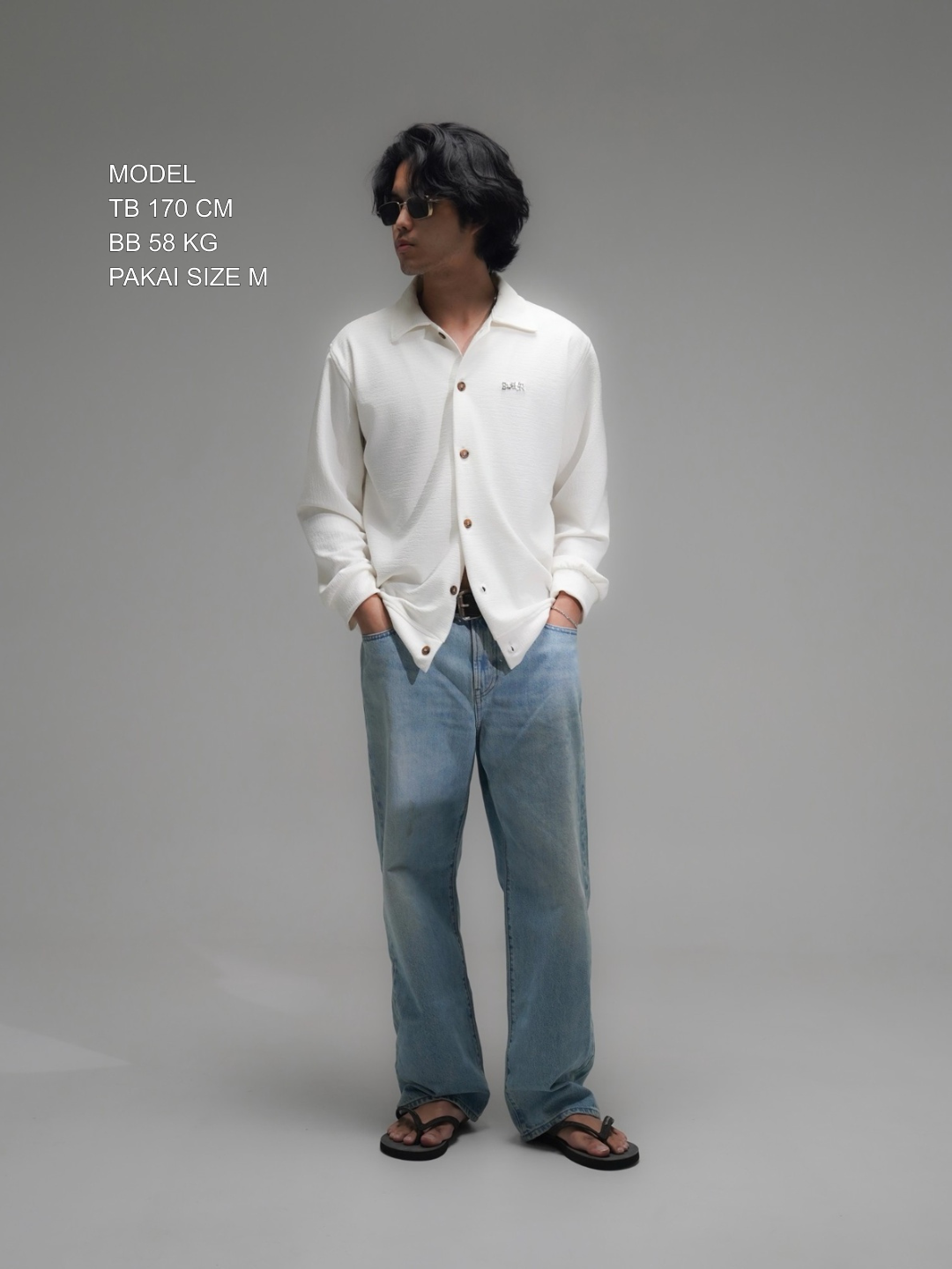 Bewear - Relaxed Fit Stretch Shirt Broken Whitee