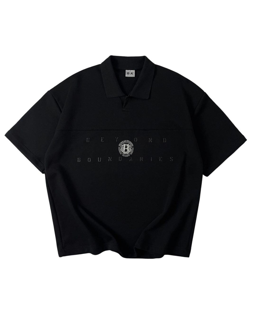Bewear - Essential Boxy Polo - Accent List Black 250GSM