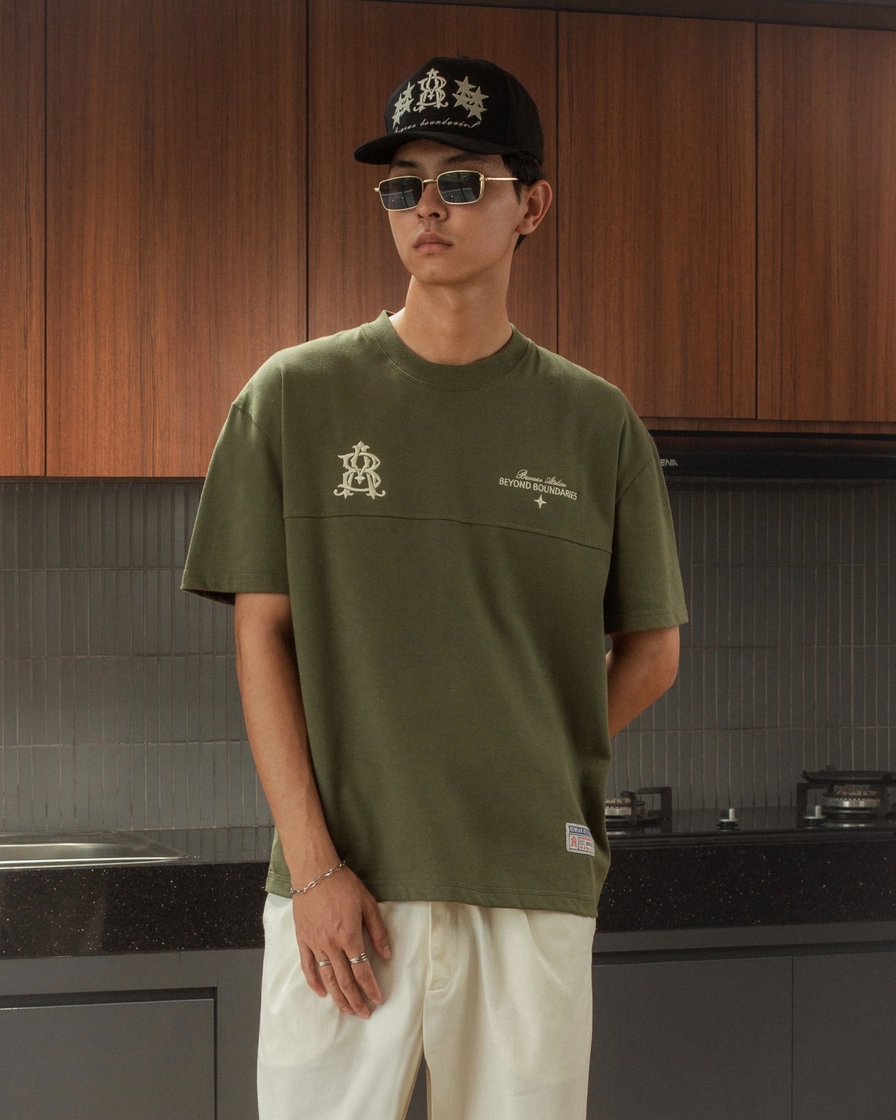 Bewear - Essentials Puff Oversize T-Shirt Olive 250GSM