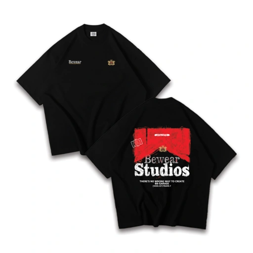 Image of Bewear - Tiny Tee Type Redline Black 250 GSM