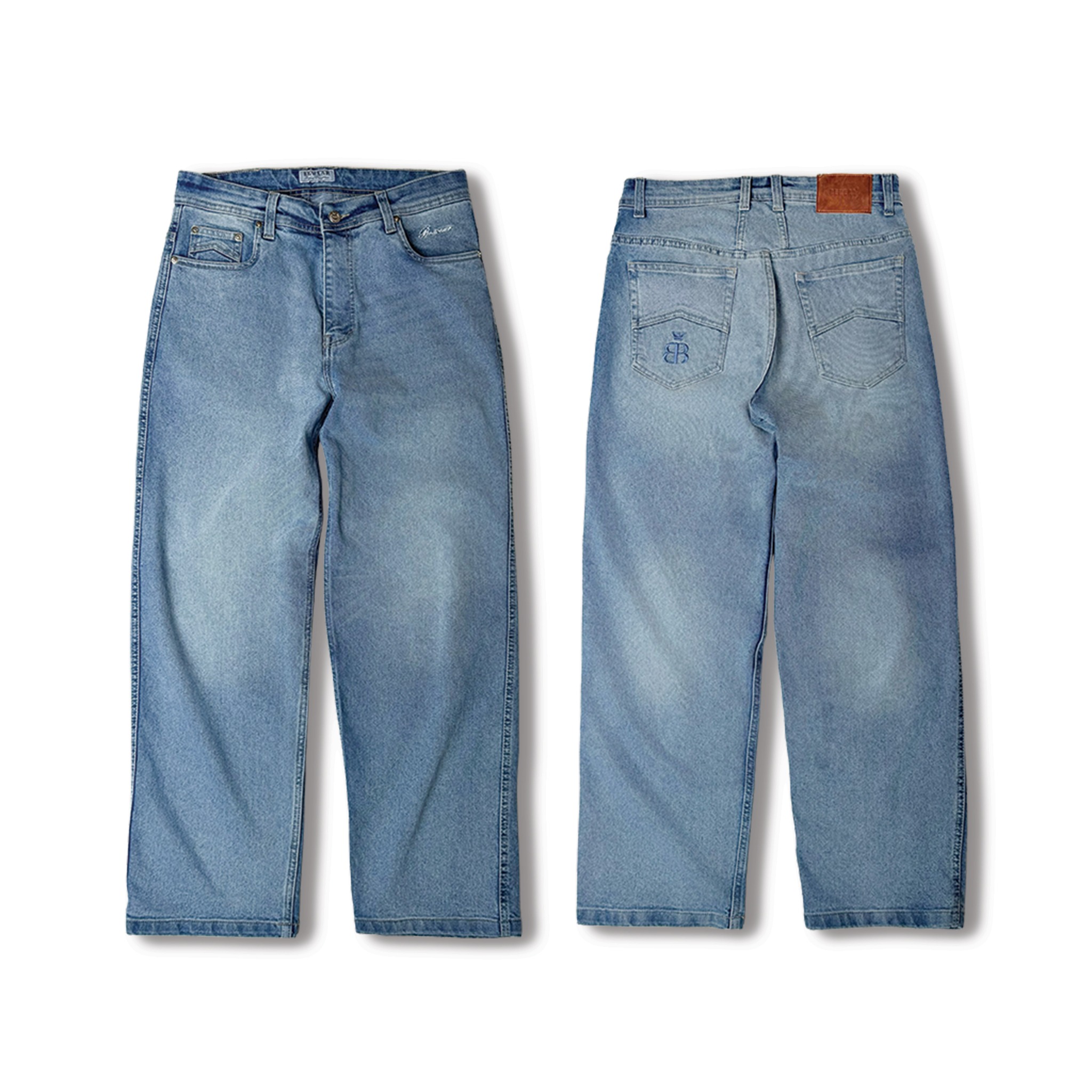 Bewear - Stretchy Loose Jeans Light Blue