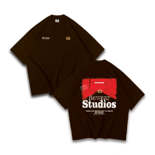 Image of Bewear - Tiny Tee Type Redline Brown 250 GSM