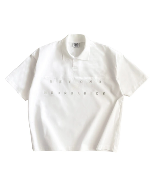 Image of Bewear - Essential Boxy Polo - Accent List Whitee 235GSM