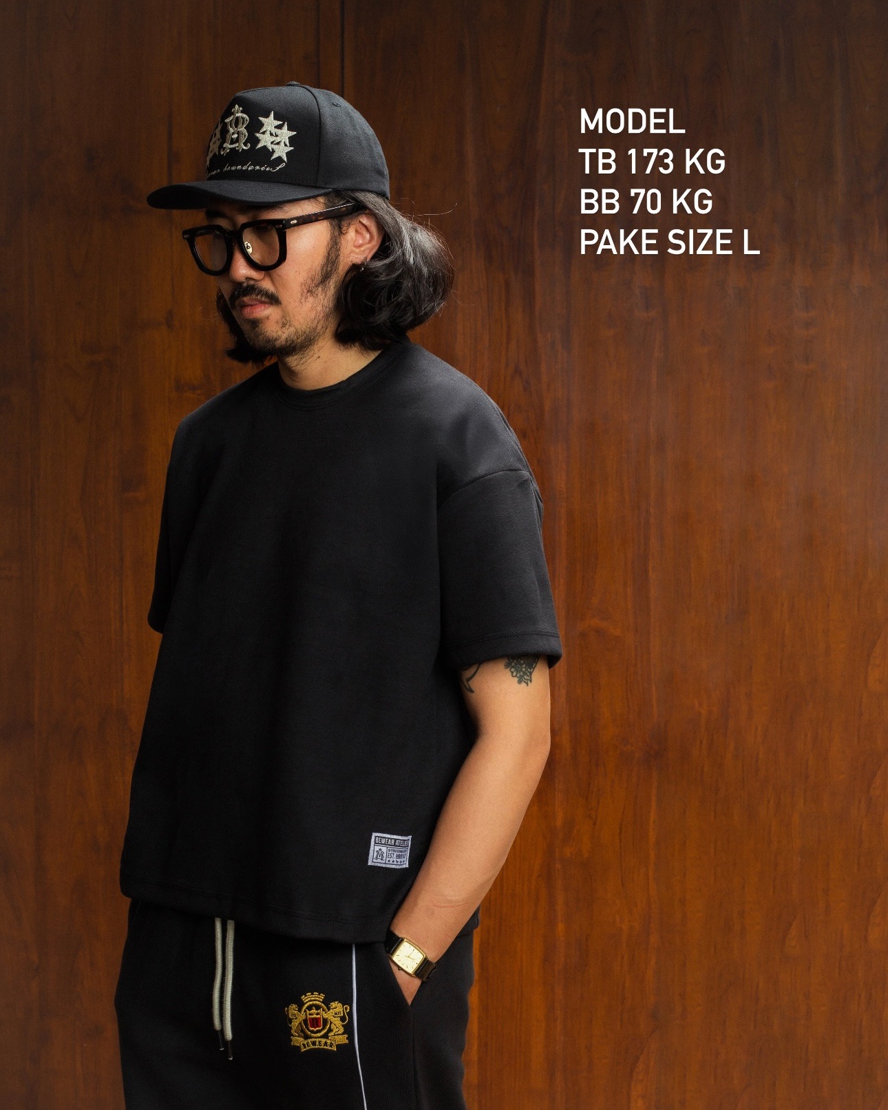 Bewear - Boxy Blank T-Shirt Black 290 GSM