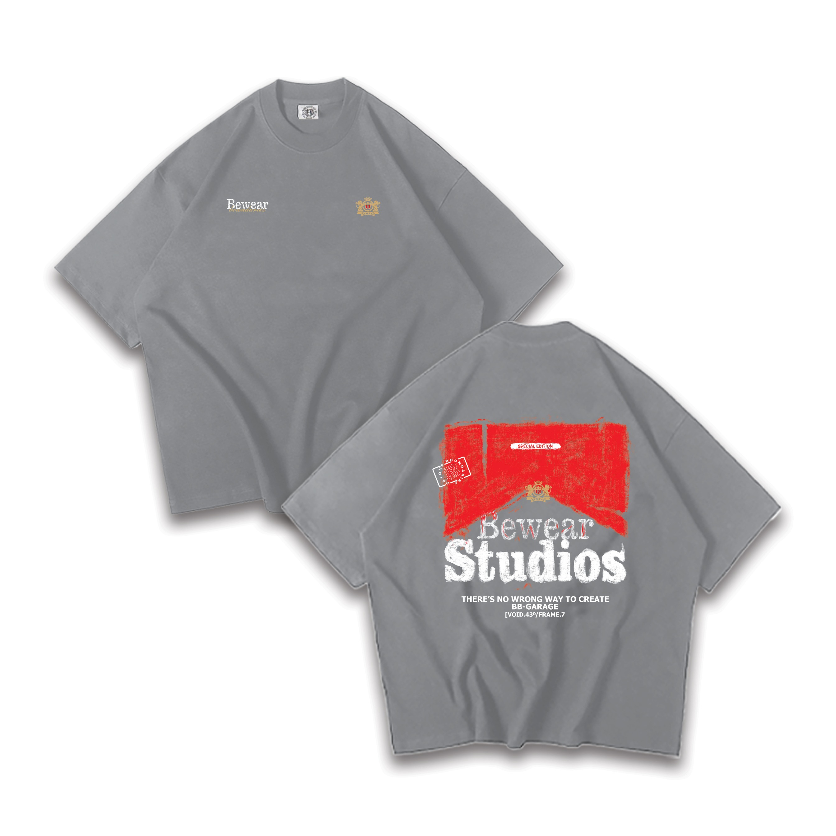 Bewear - Tiny Tee Type Redline Grey 250 GSM