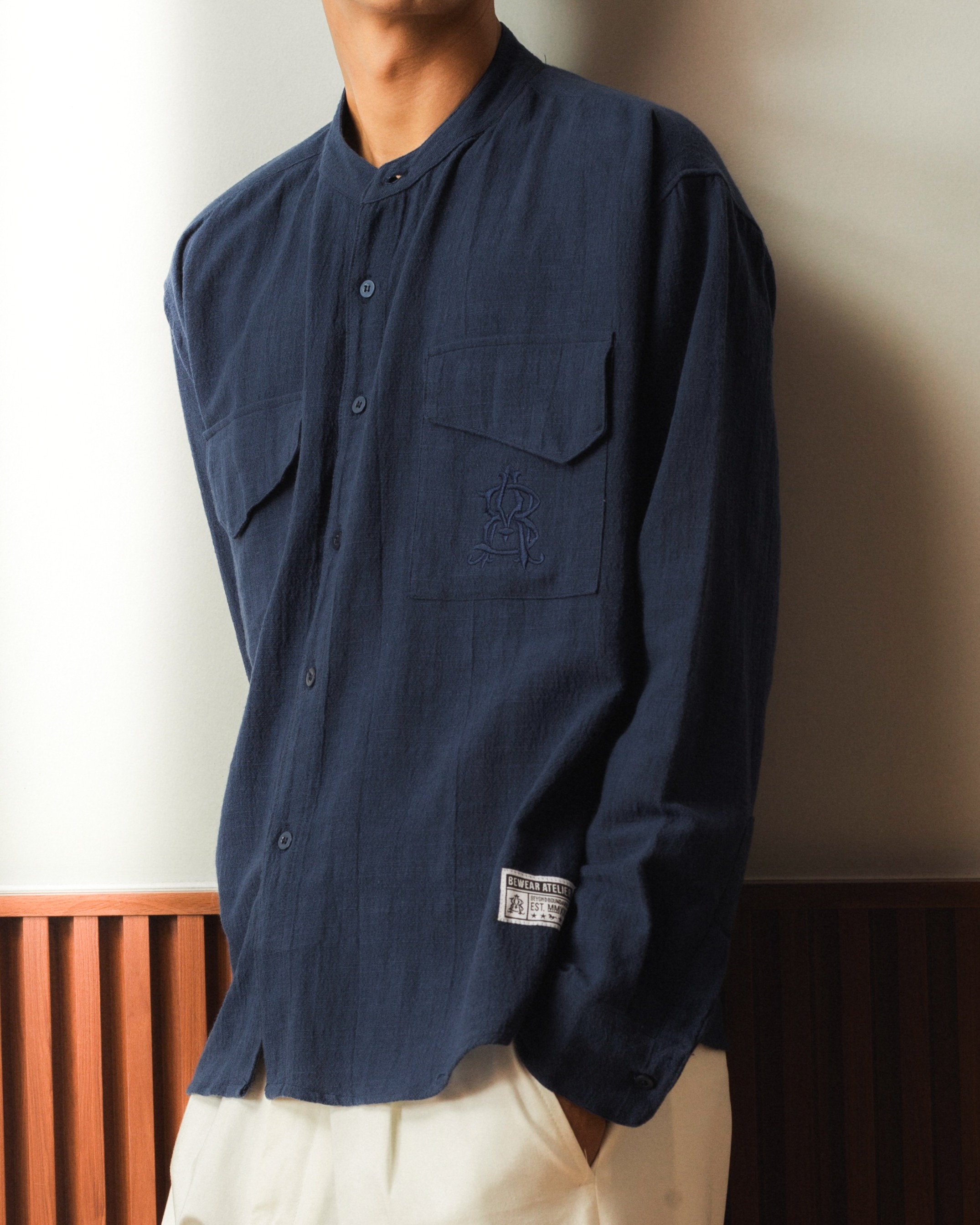 Bewear - Linen Pocket Shirt Deep Blue