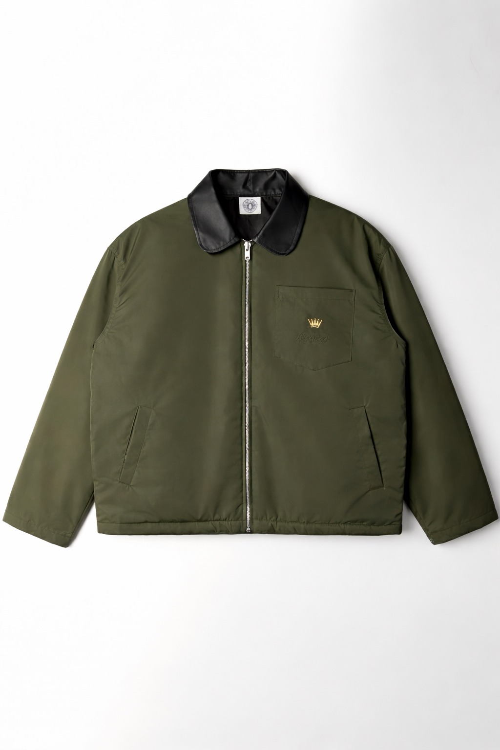 Bewear - Work Jacket Zip Mayer Leather Collar Olive