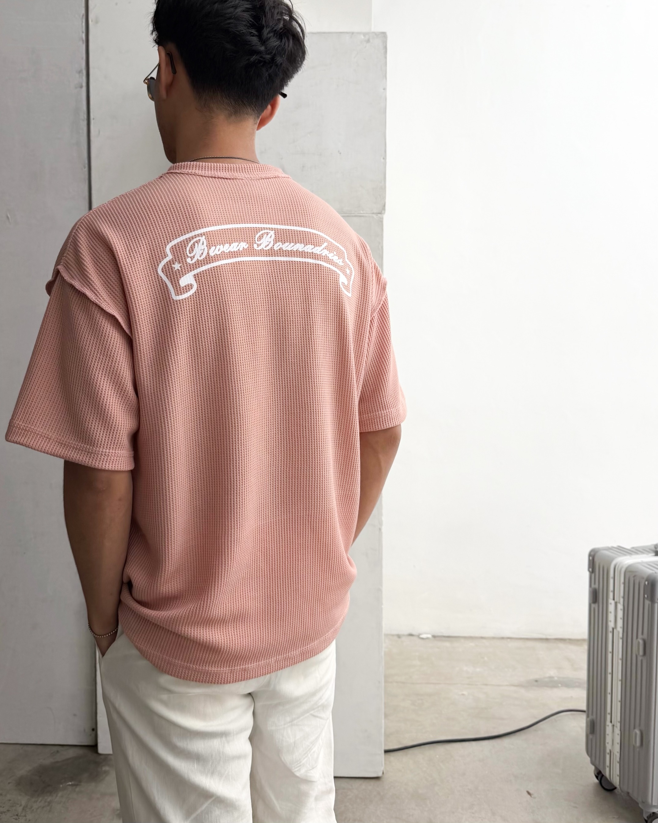 Bewear - Oversize T-Shirt Waffle Dusty Pink