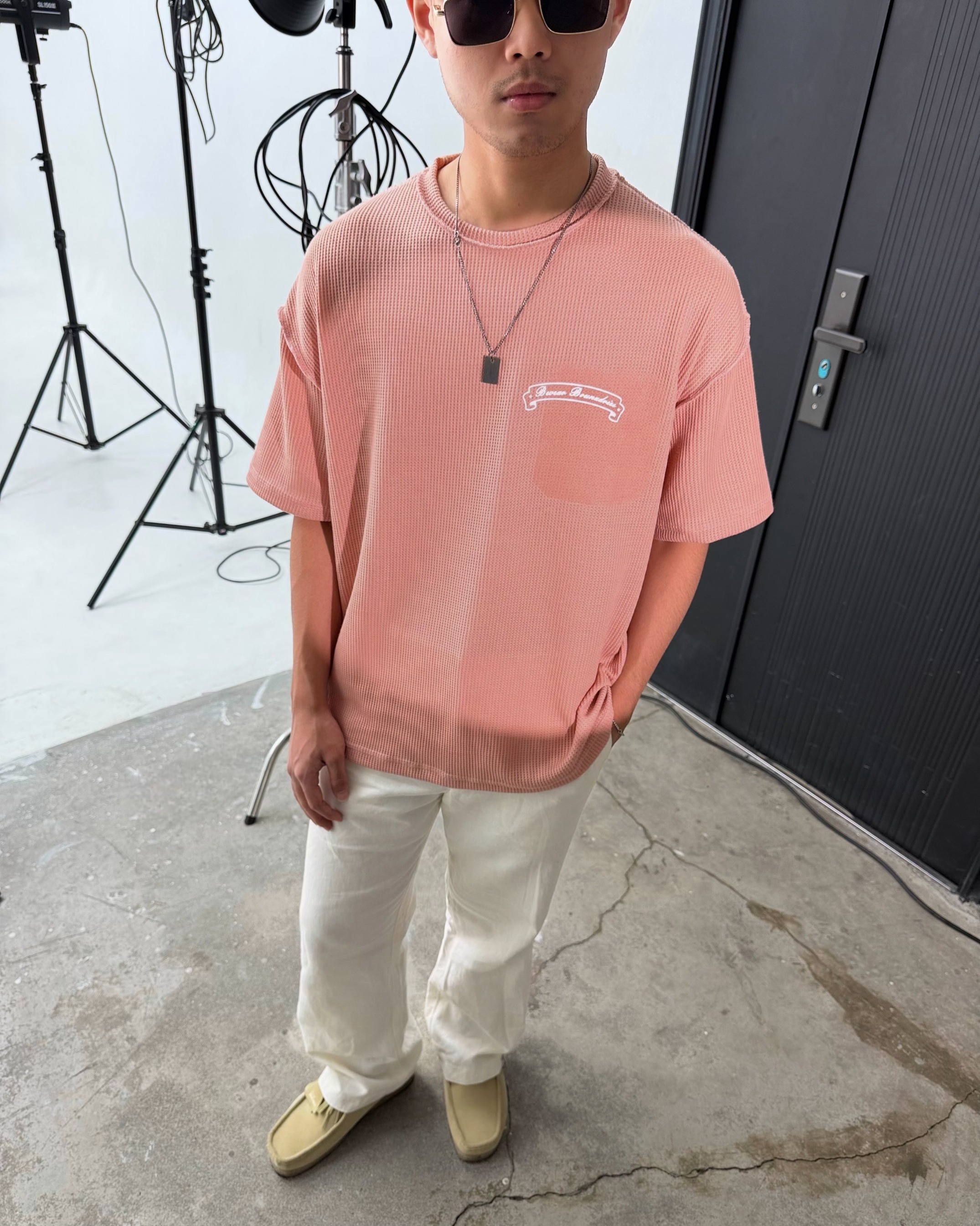 Bewear - Oversize T-Shirt Waffle Dusty Pink