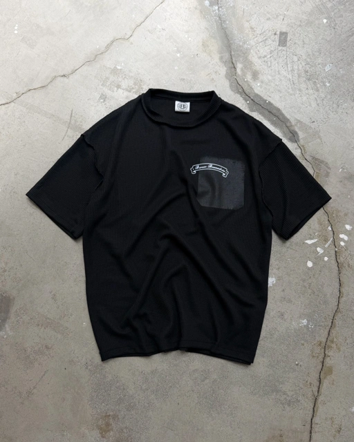Bewear - Oversize T-Shirt Waffle Black