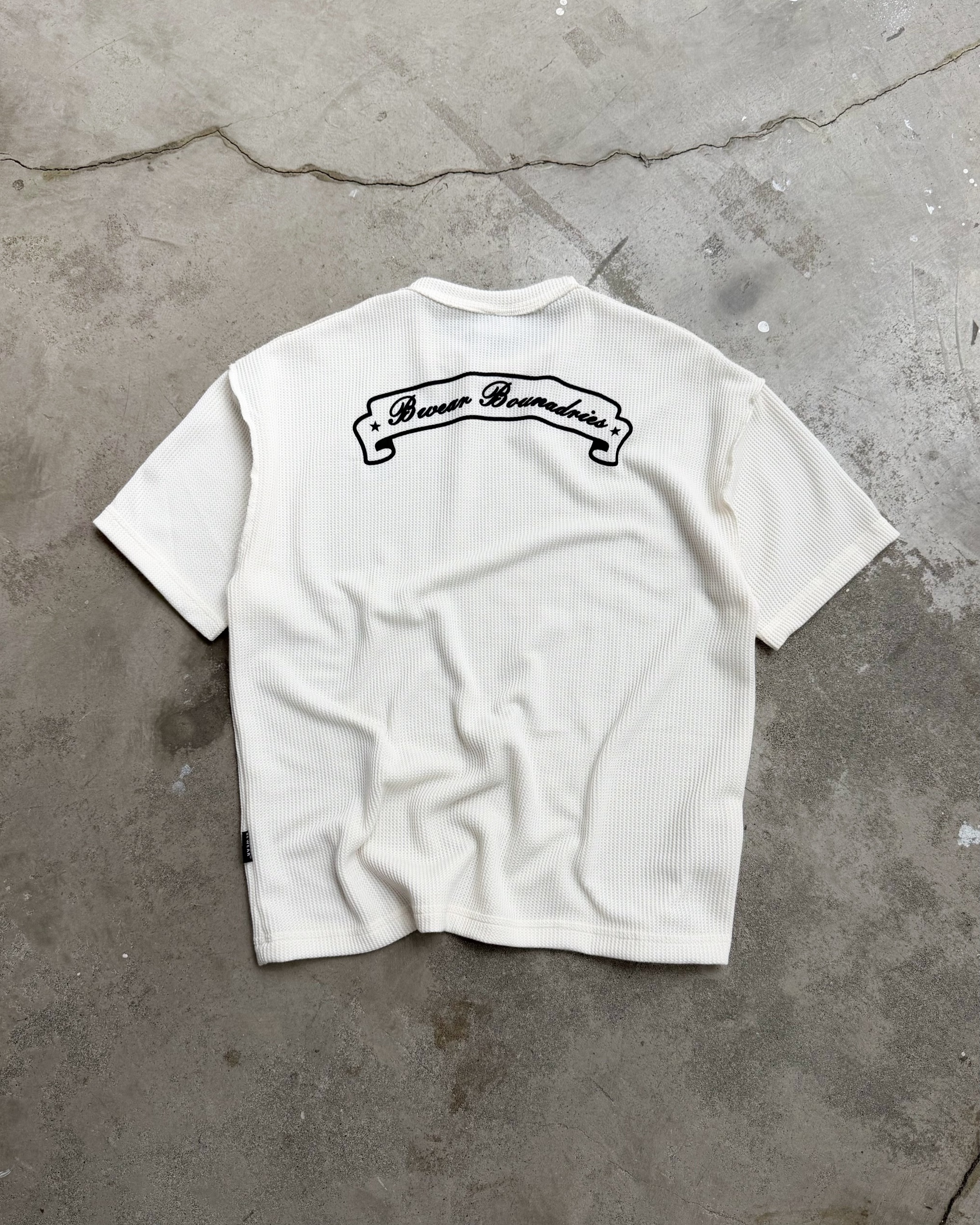 Bewear - Oversize T-Shirt Waffle Broken Whitee