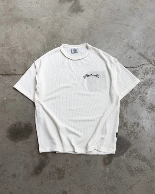 Bewear - Oversize T-Shirt Waffle Broken Whitee