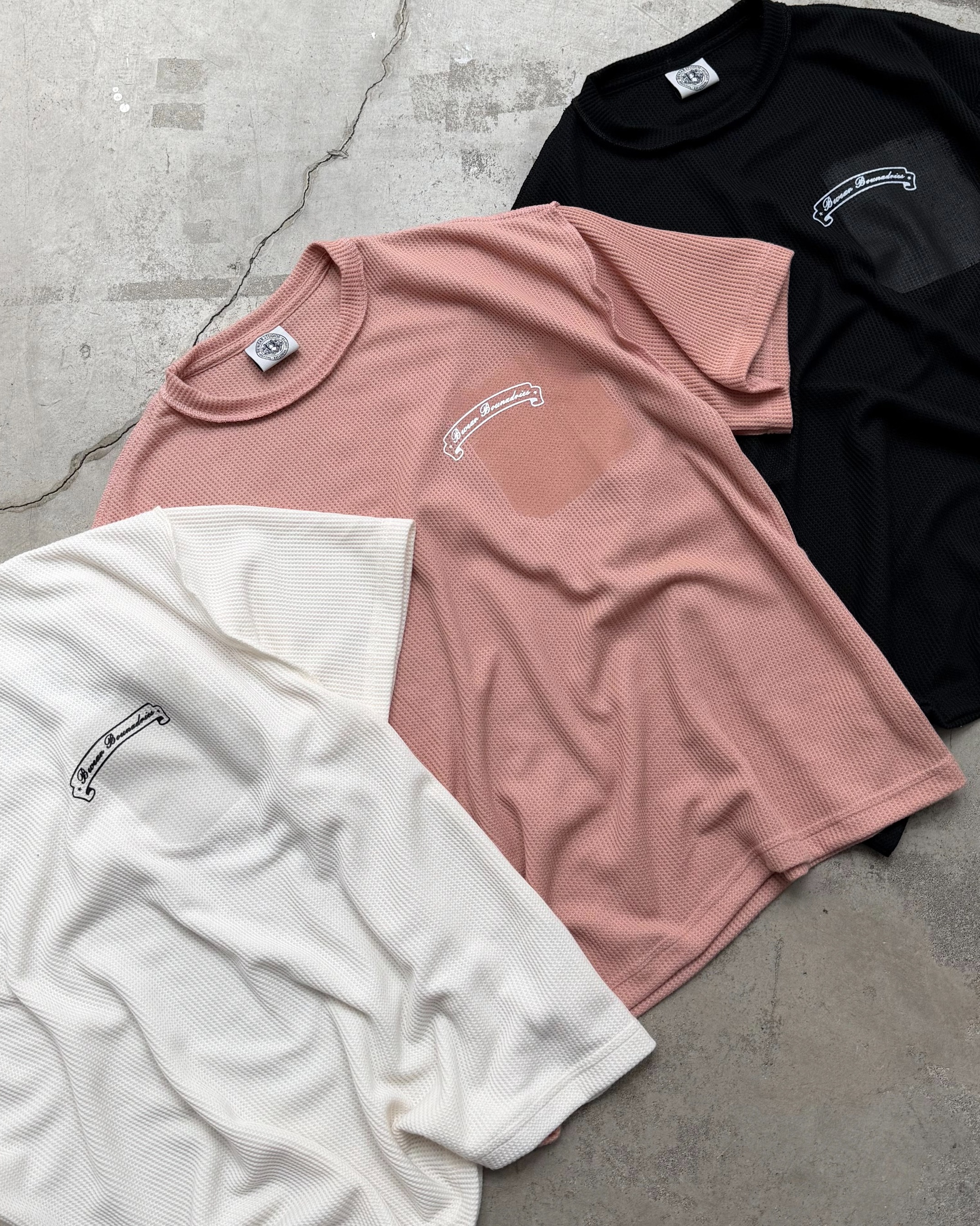 Bewear - Oversize T-Shirt Waffle Broken Whitee