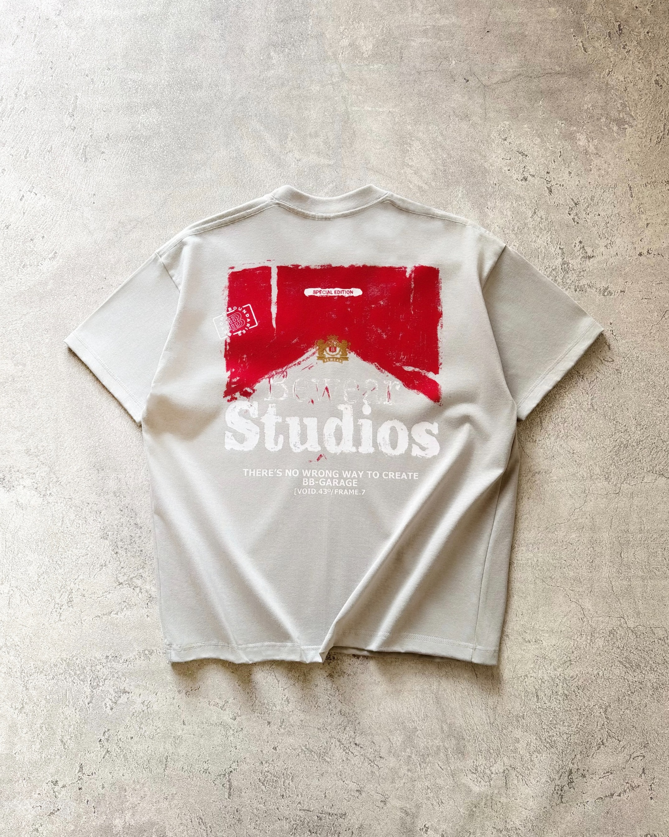 Bewear - Tiny Tee Type Redline Grey 250 GSM