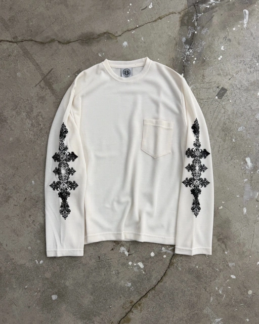 Bewear - Longsleeve Waffle Rose Whitee