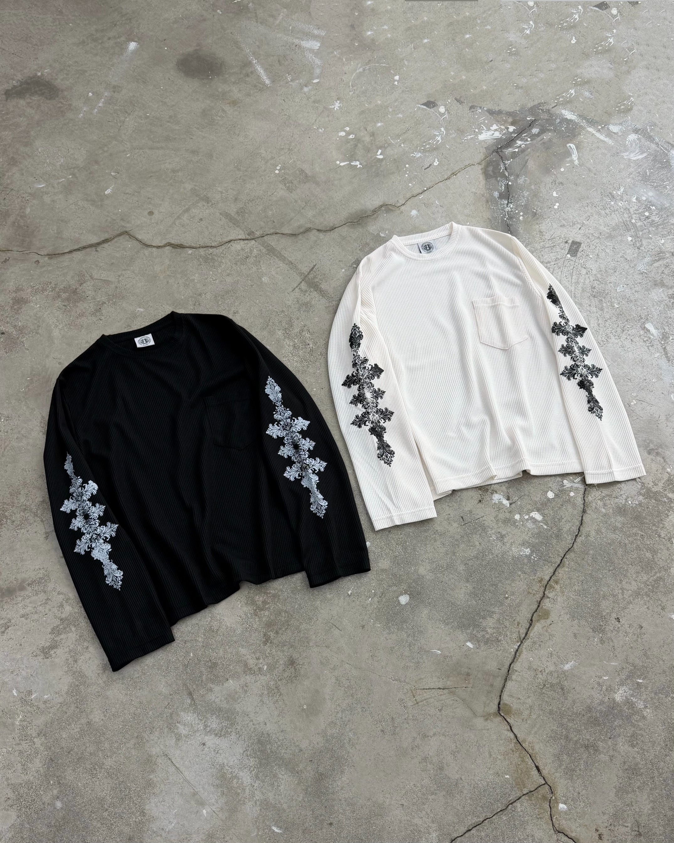 Bewear - Longsleeve Waffle Rose Black