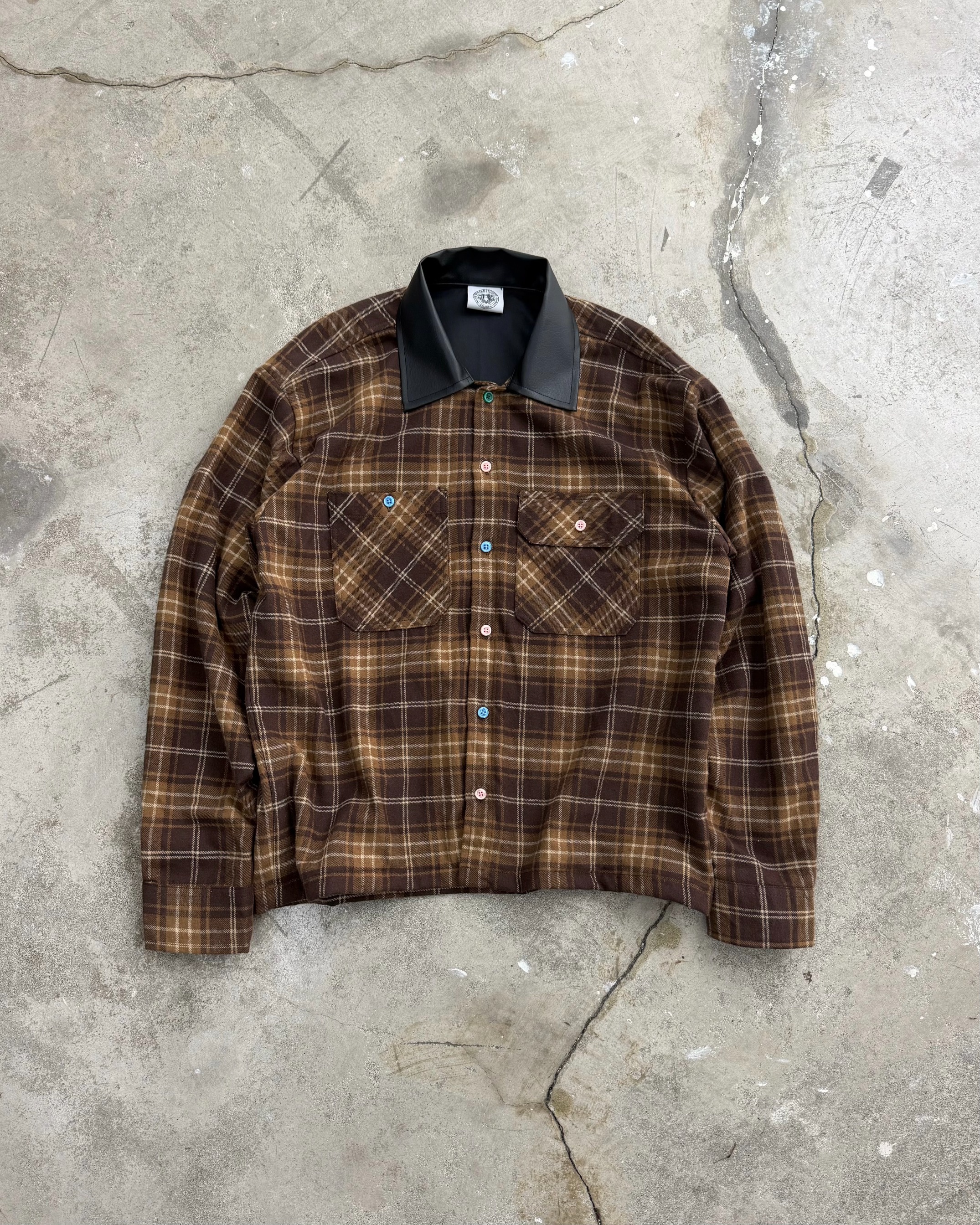 Bewear - Flannel Brown Jacket Leather Collar