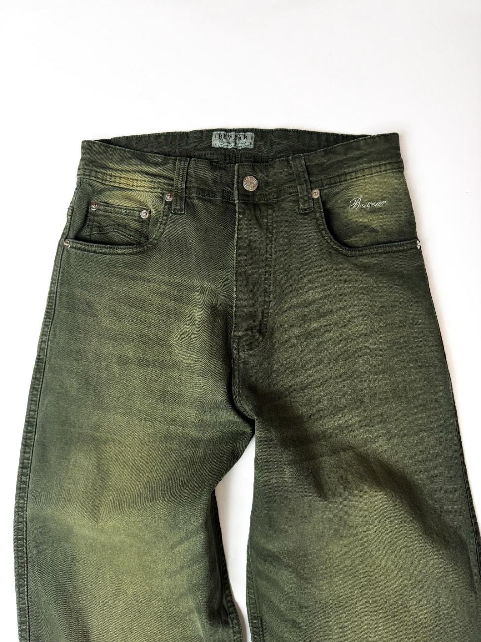 Bewear - Stretchy Loose Jeans Green Matcha