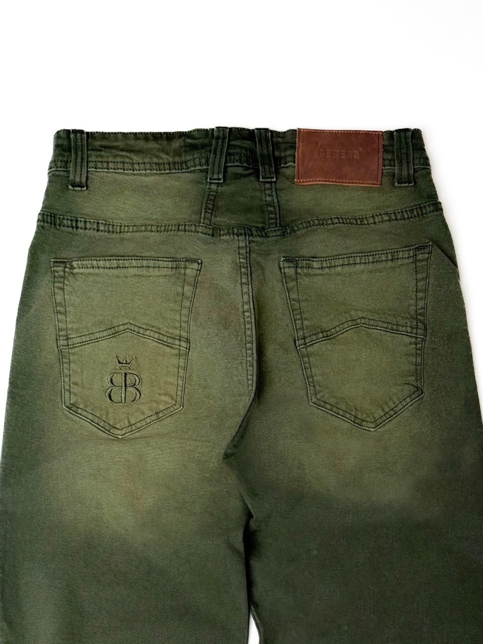 Bewear - Stretchy Loose Jeans Green Matcha