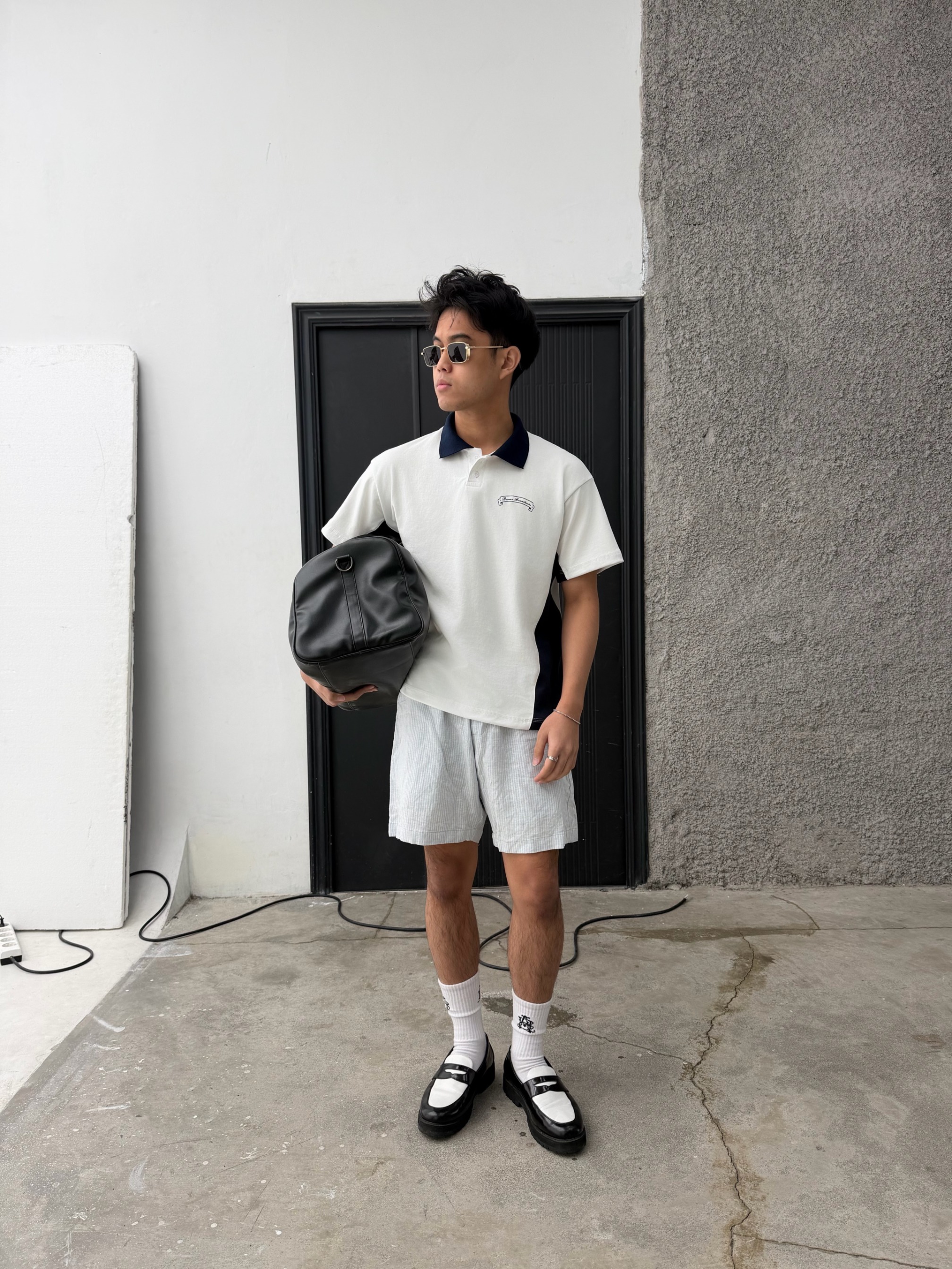 Bewear - Polo Two-tone Whitee - Navy