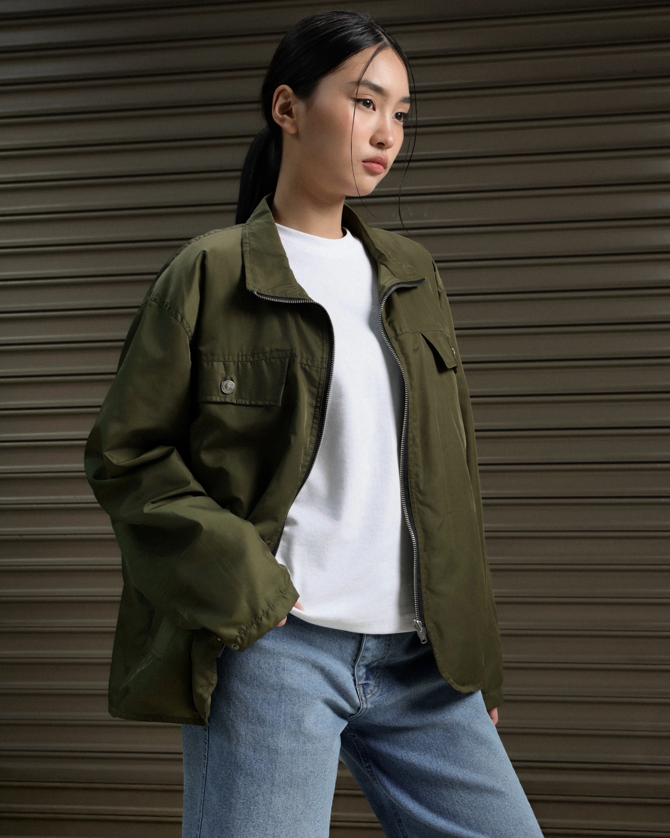 Bewear - Utility Zip Jacket Olive Green