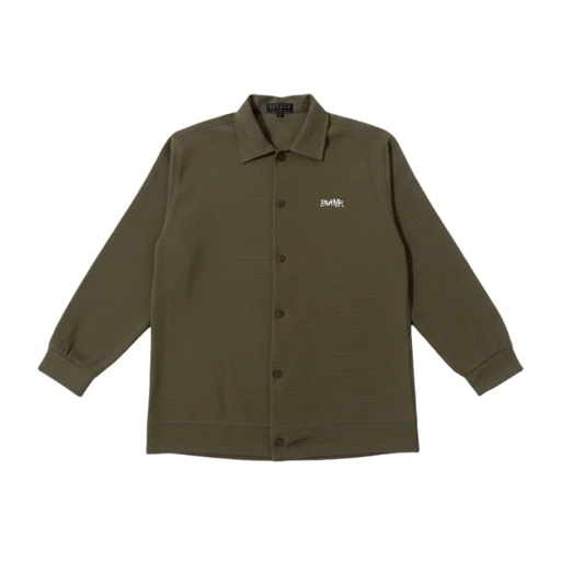 Image of Bewear - Textured Shirt Longsleeve Stretchy Olive