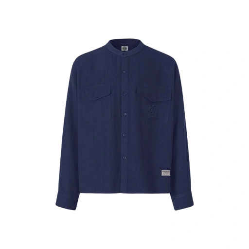 Image of Bewear - Linen Pocket Shirt Deep Blue
