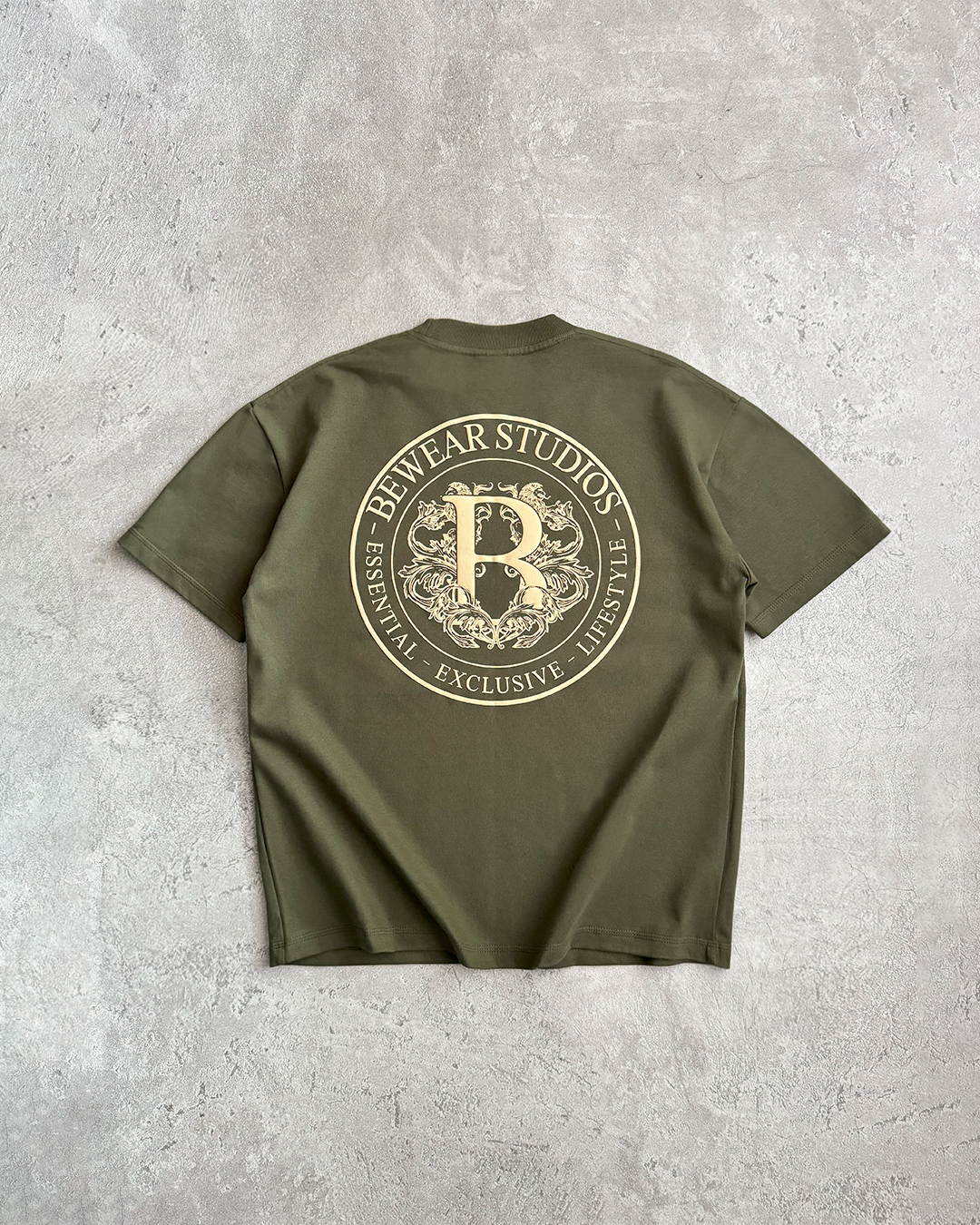 Bewear - Essentials Puff Oversize T-Shirt Olive 250GSM