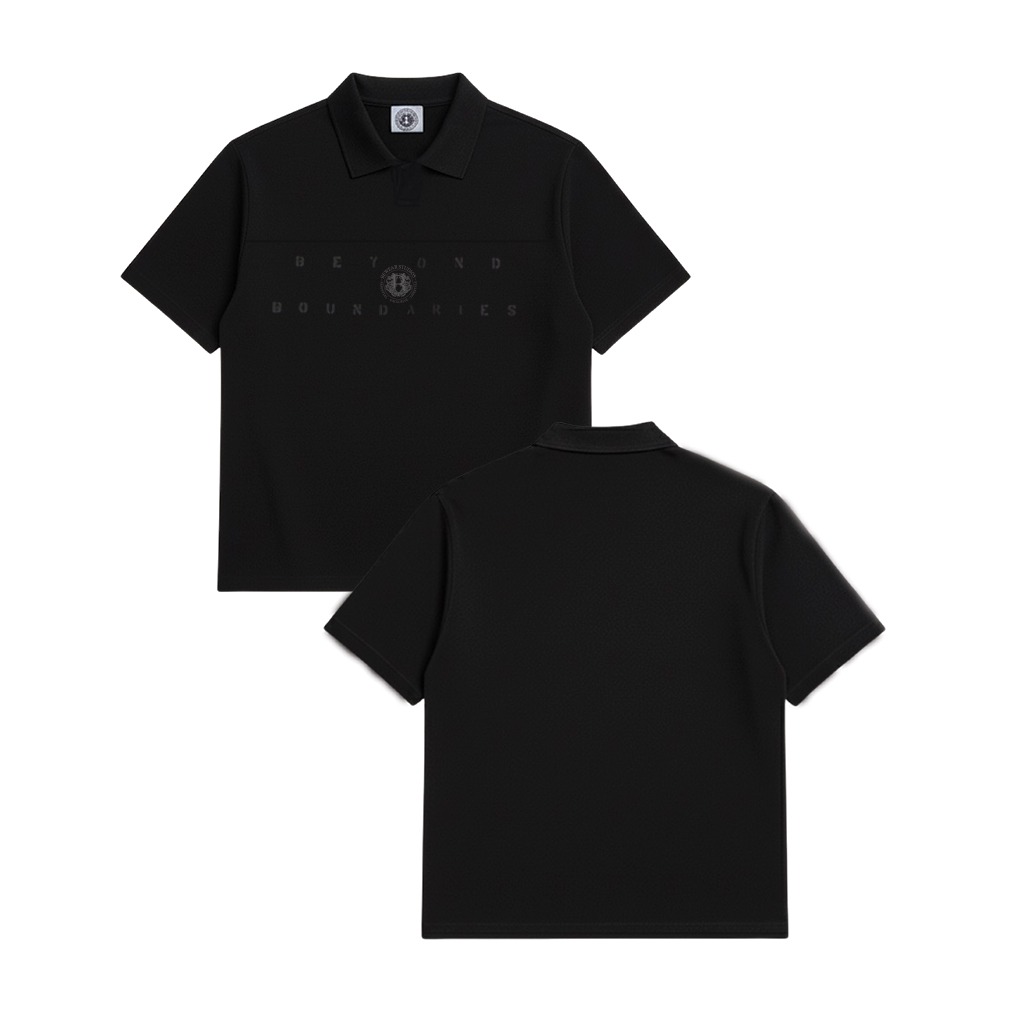 Bewear - Essential Boxy Polo - Accent List Black 250GSM