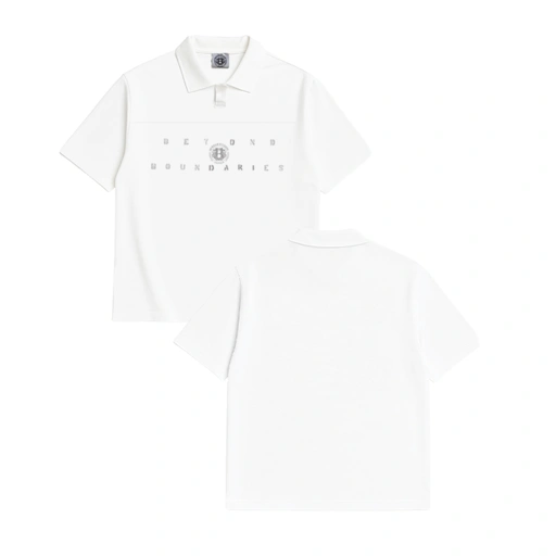 Image of Bewear - Essential Boxy Polo - Accent List Whitee 250GSM