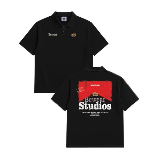 Image of Bewear - Polo Type Redline Black 200 GSM
