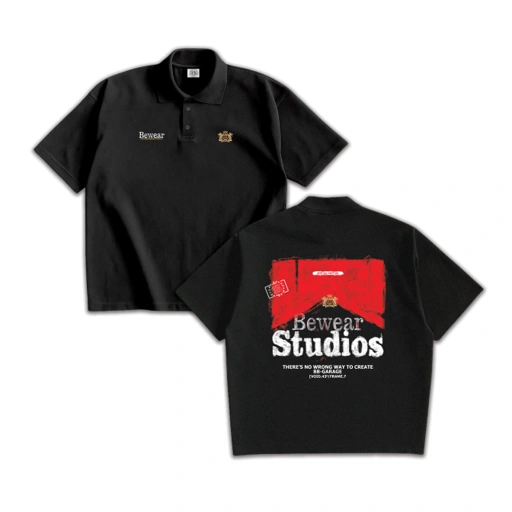 Image of Bewear - Polo Type Redline Black 200 GSM
