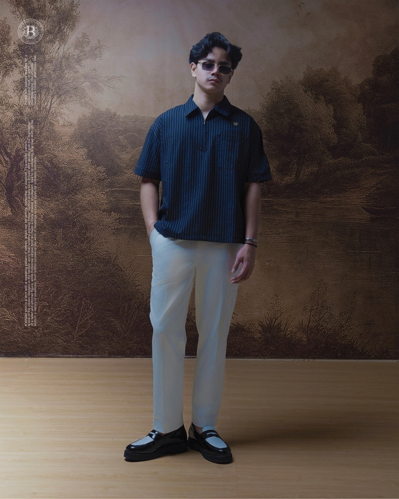 Bewear - Halfzip Shirt Stripe Navy