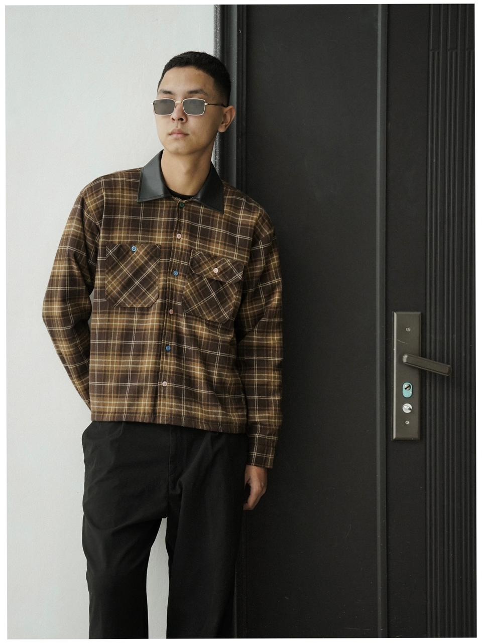 Bewear - Flannel Brown Jacket Leather Collar