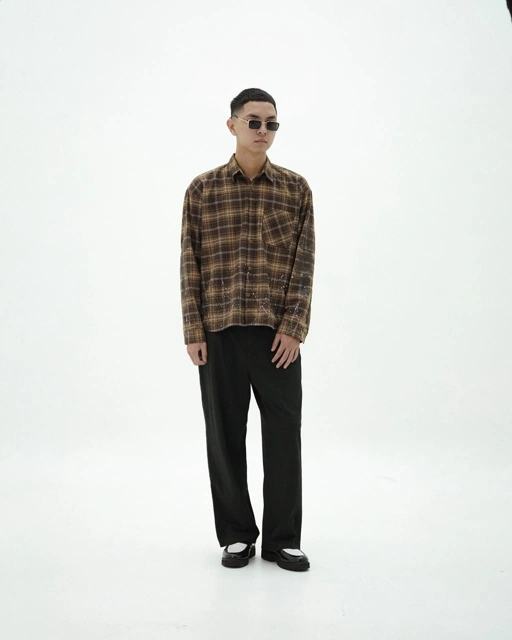 Bewear - Flannel Brown Splatter Shirt