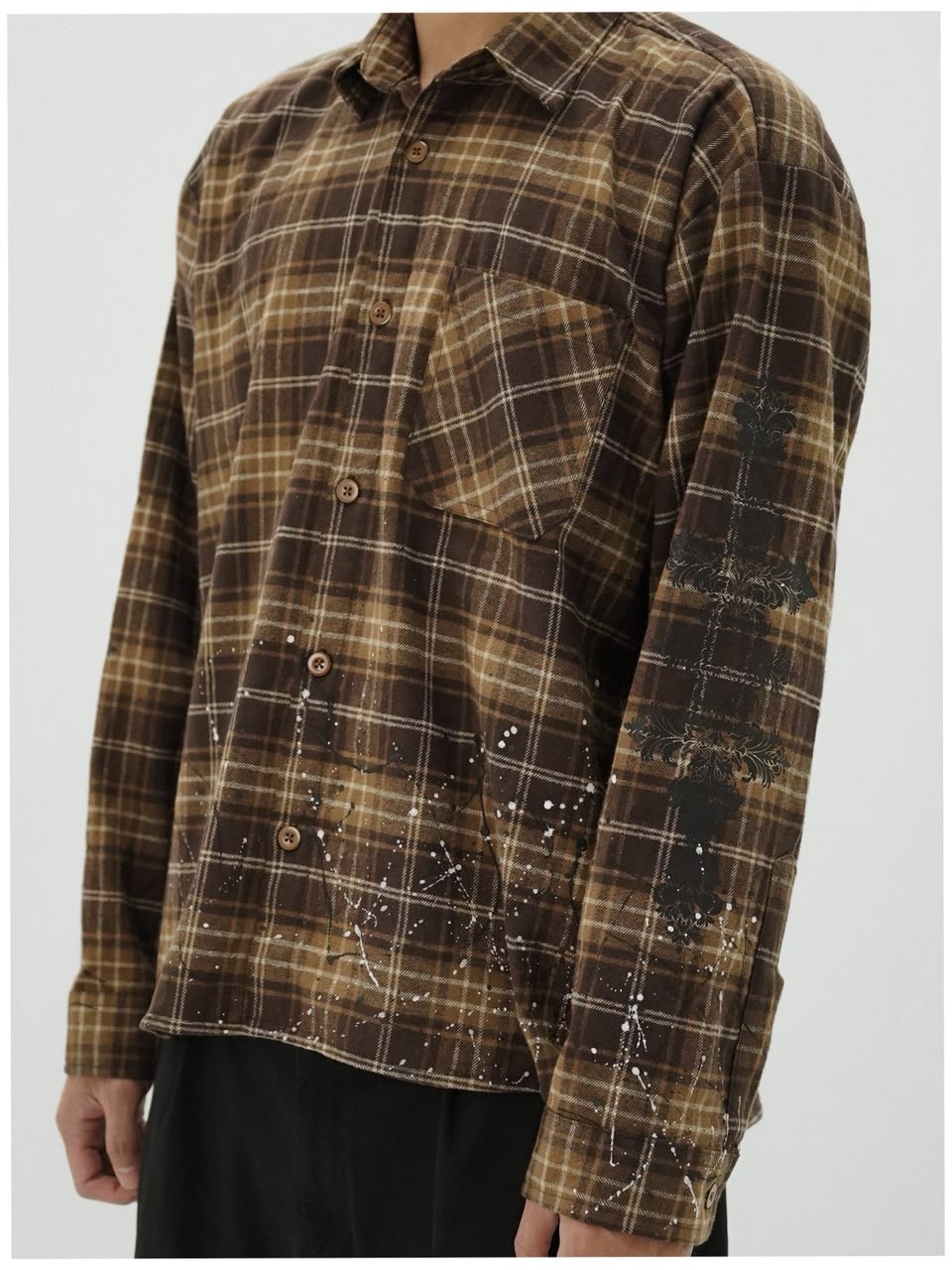 Bewear - Flannel Brown Splatter Shirt