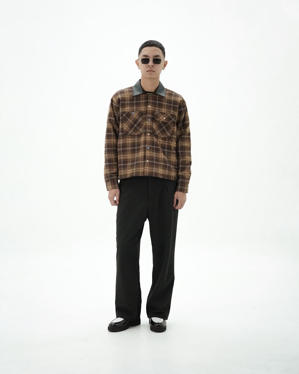 Bewear - Flannel Brown Jacket Leather Collar
