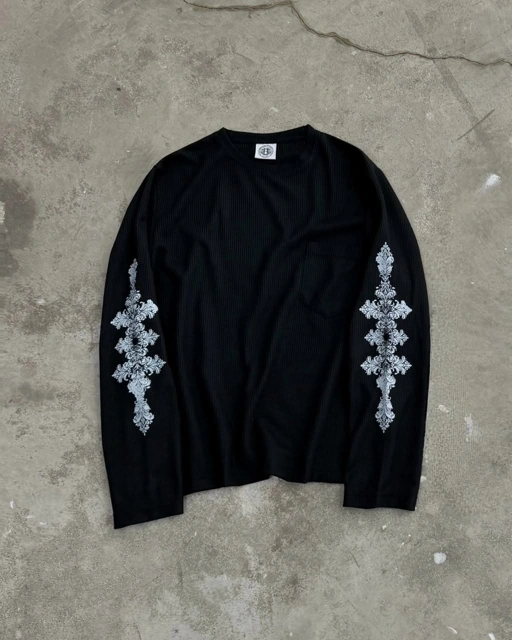 Bewear - Longsleeve Waffle Rose Black