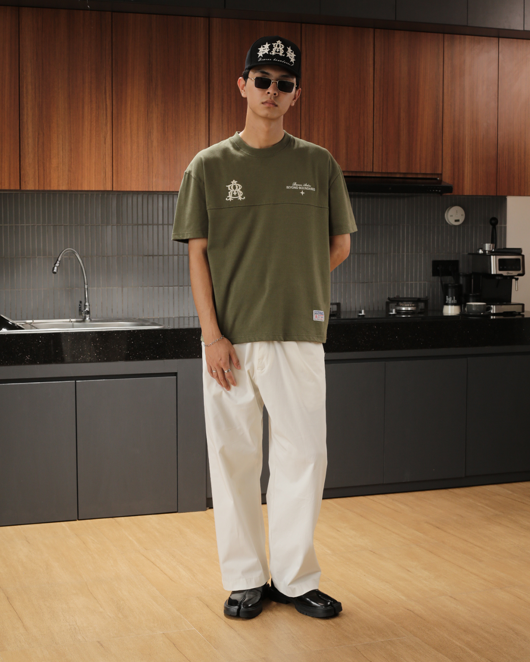 Bewear - Essentials Puff Oversize T-Shirt Olive 250GSM