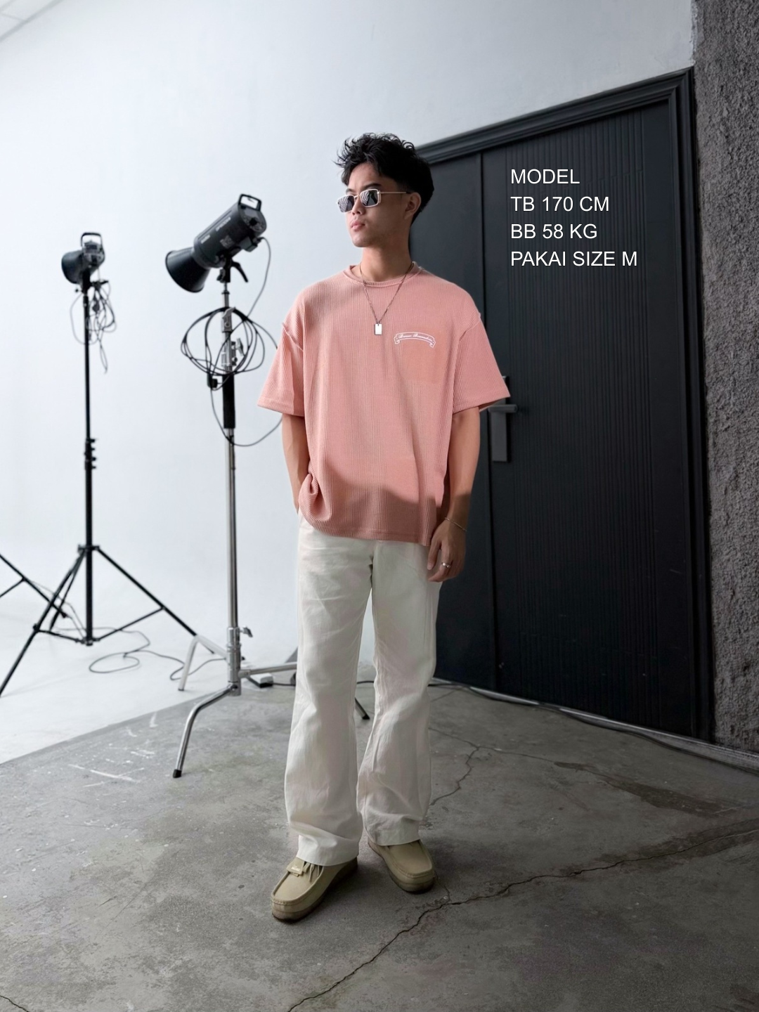 Bewear - Oversize T-Shirt Waffle Dusty Pink