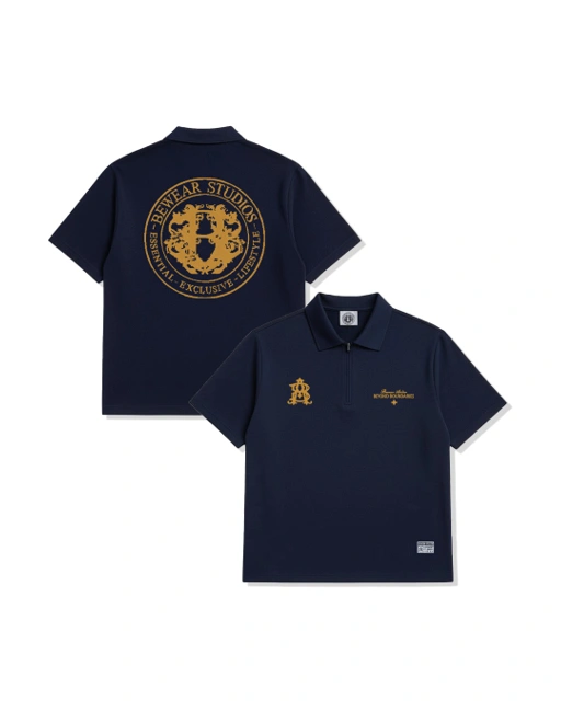 Image of Bewear - Polo Essential Puff Navy 250 GSM