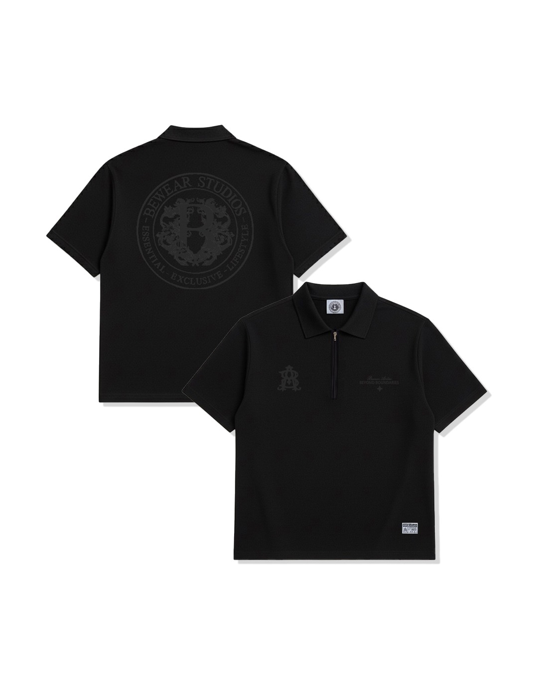 Bewear - Polo Essential Puff Black 250 GSM