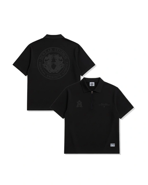 Image of Bewear - Polo Essential Puff Black 250 GSM