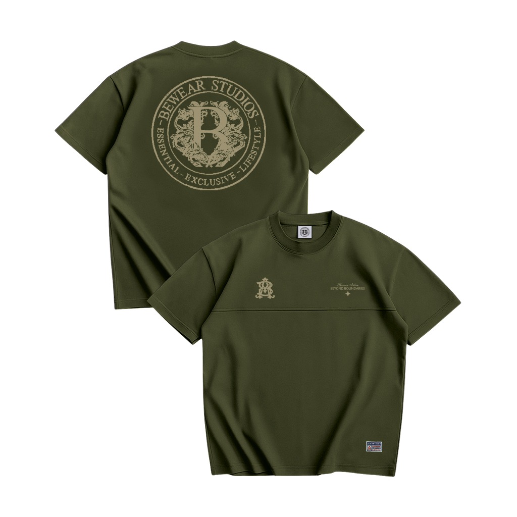 Bewear - Essentials Puff Oversize T-Shirt Olive 250GSM